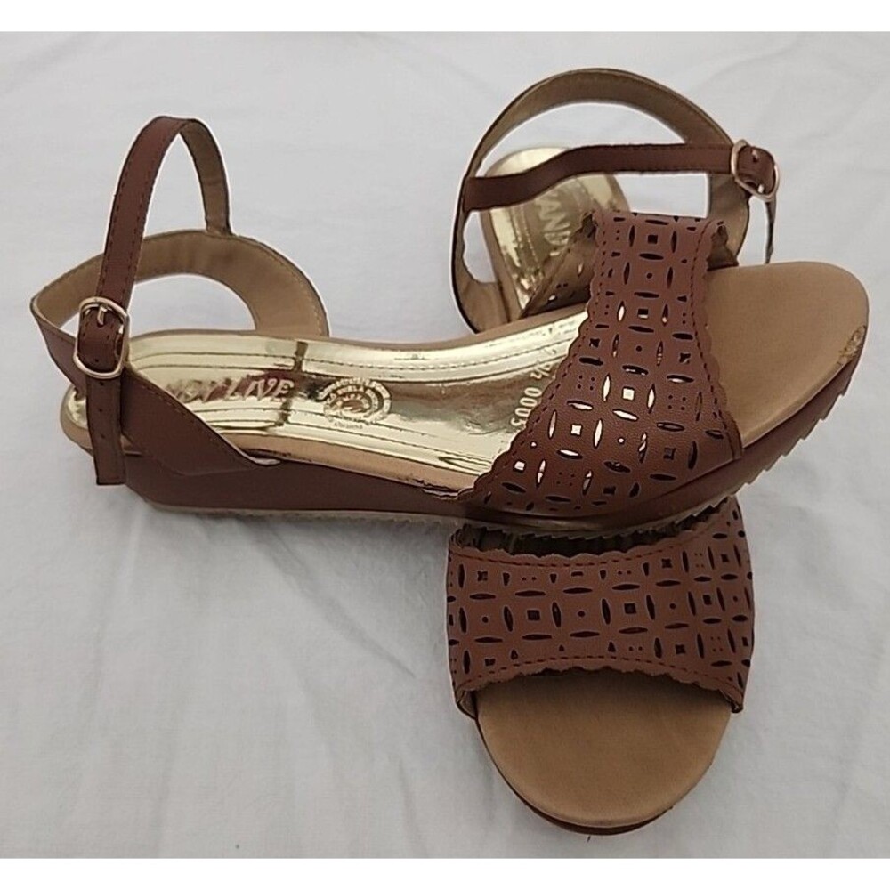 Shoes Kandy Live Sandals Color Camel Women Size 5 1/2 Synthetic Upper And Lining